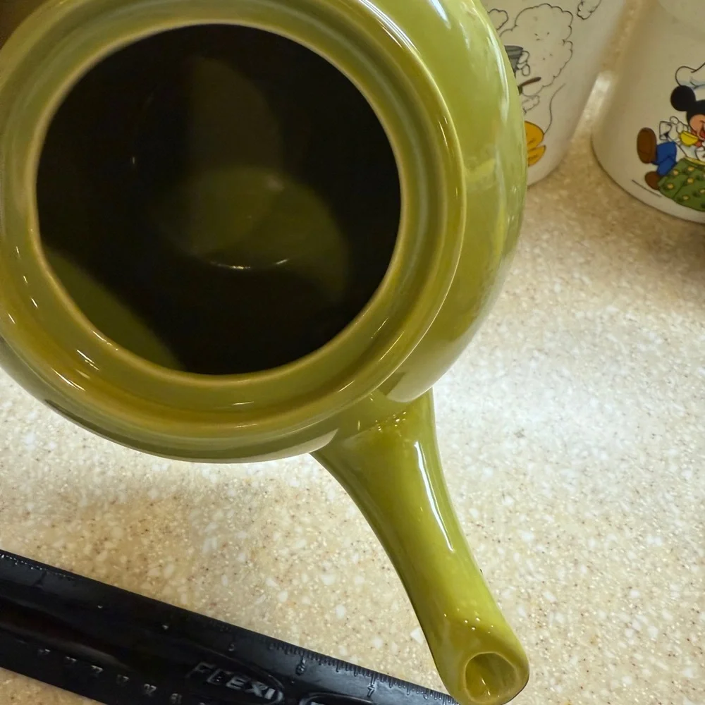 Olive Green Ceramic Teapot Made in USA Hot Water Hot Tea Craft